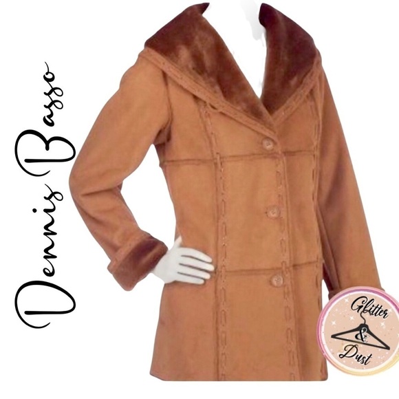 dennis basso Jackets & Blazers - Dennis Basso Vintage Suede Sherpa Pennylane Coat